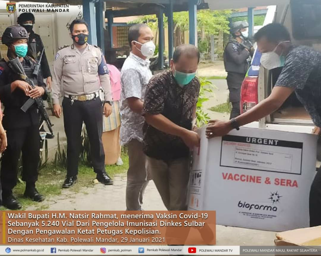 5240 Vial Vaksin Covid-19 diterima  Dinas Kesehatan  Kabupaten Polewali Mandar