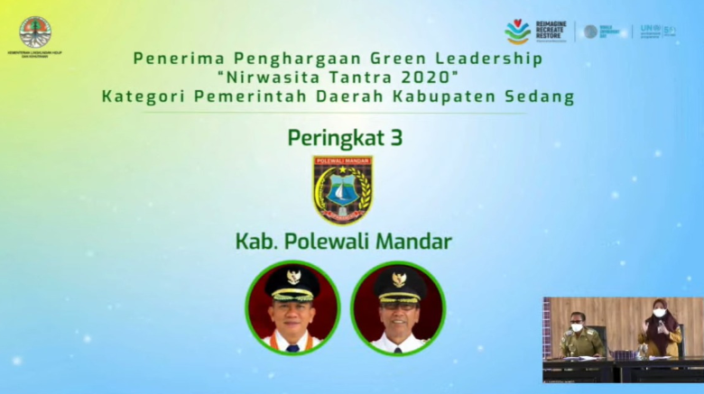 Pemkab Polman Raih Penghargaan Nirwasita Tantra/Green Leadership 2020 Terbaik 3 